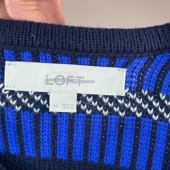 Loft Striped Assymetrical Zip Up Jacket M - Picture 3 of 5